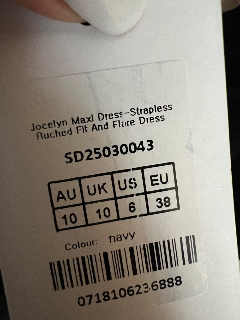 NWT REVOLVE Australia Showpo Joycelyn Navy Strapless Split Maxi Dress US 6 - Picture 6 of 11